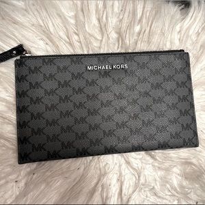 Black, grey, and silver wallet/duo Michael Kors